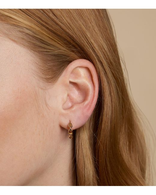 Astrid & Miyu Metallic Plated Hardware Link Hoop Earrings