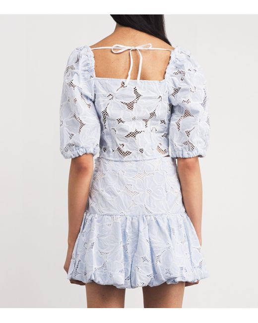Sandro Blue Broderie Anglaise Crop Top