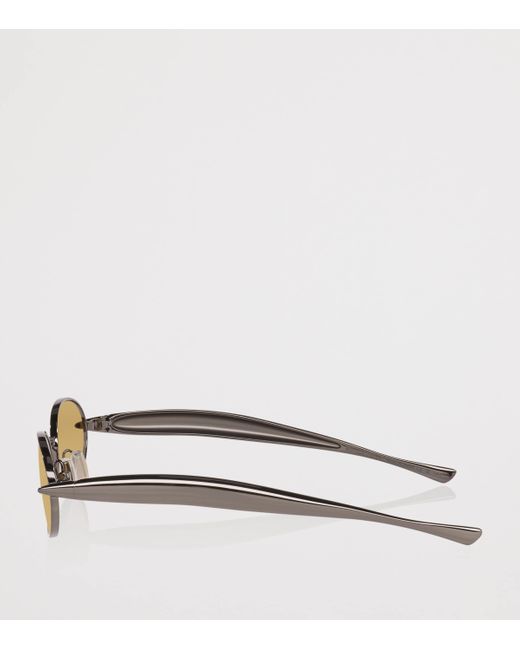 Bottega Veneta Metallic Oval Sardine Sunglasses