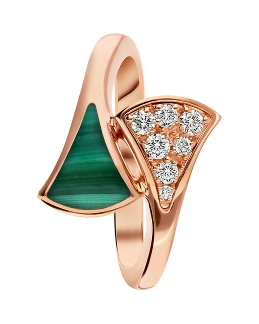 BVLGARI Metallic Diamond And Malachite Divas' Dream Ring