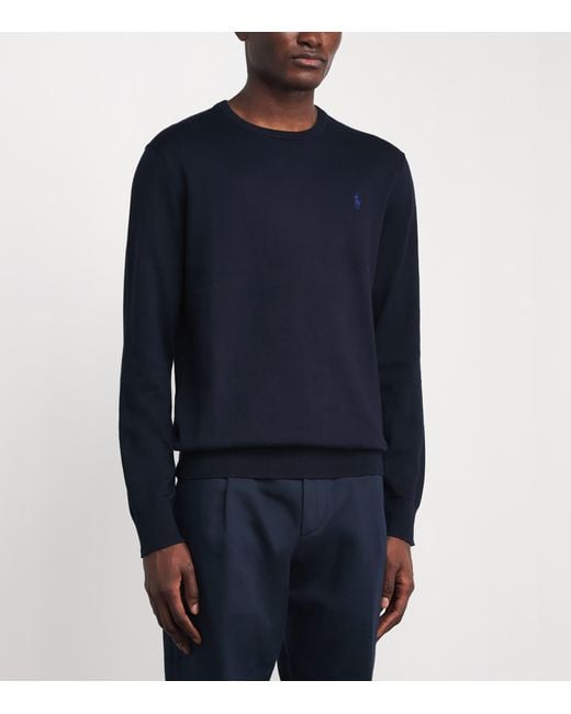 Polo Ralph Lauren Blue Embroidered Logo Jumper for men
