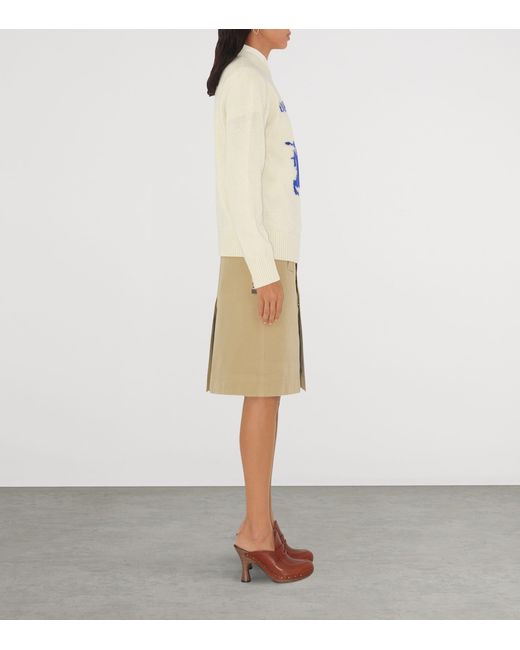 Burberry White Wool-Cashmere Ekd Sweater