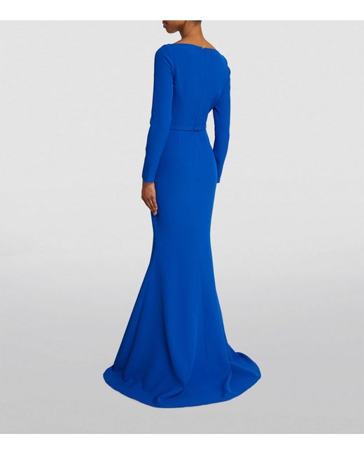 Safiyaa Blue Auria Crêpe Gown