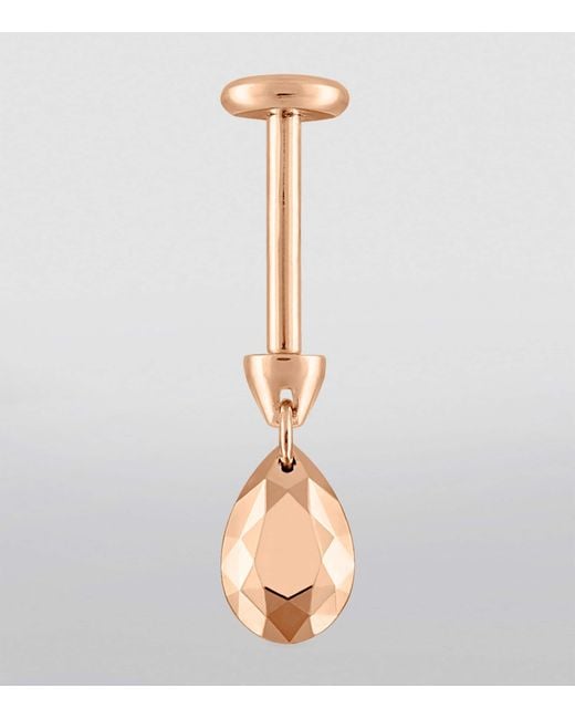 Maria Tash Natural Faceted Pear Charm Single Threaded Stud