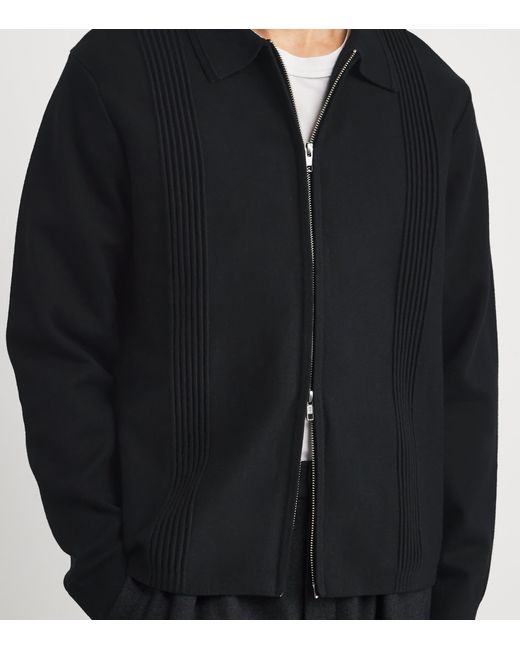 Wax London Black Cotton-Cashmere Lennox Shirt Jacket for men