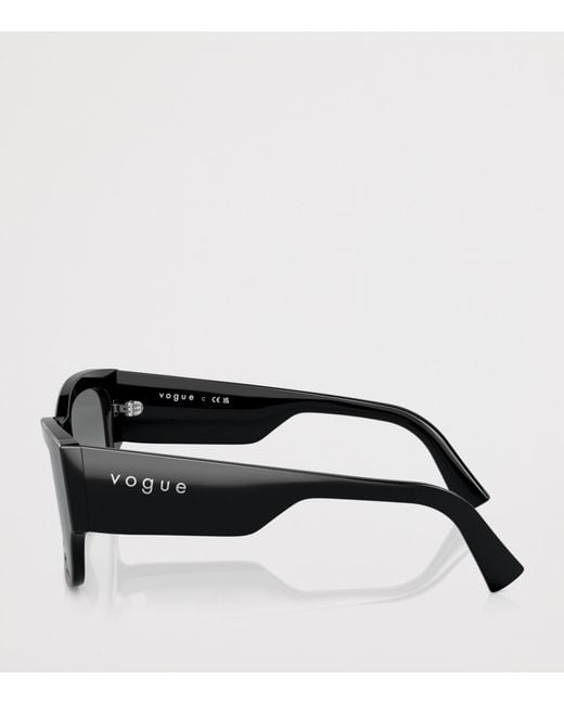 Vogue Black Pointed Square Sunglasses