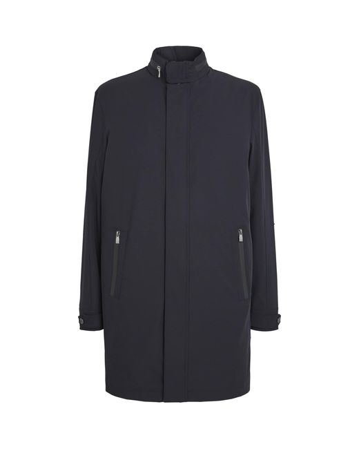 Corneliani Blue Water-Resistant Overcoat for men