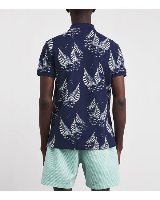 Polo Ralph Lauren Blue Cotton-Mesh Sailboat Polo Shirt for men