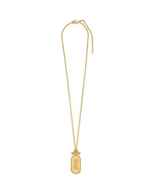 Saint Laurent Metallic Cassandre Tablet Necklace for men