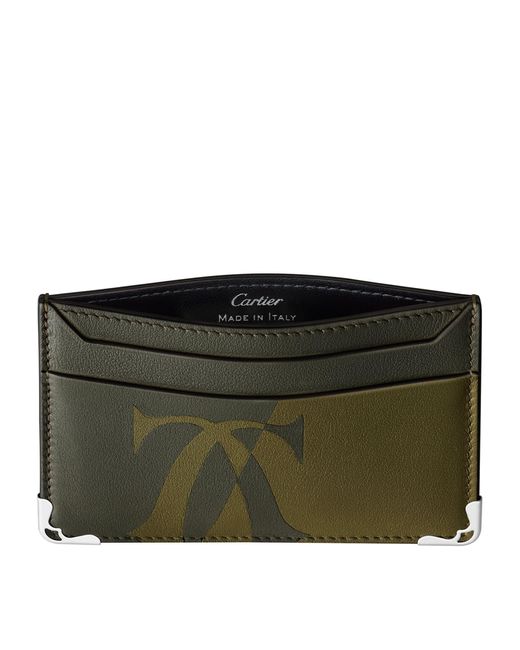 Cartier Green Leather Must De Card Holder for men