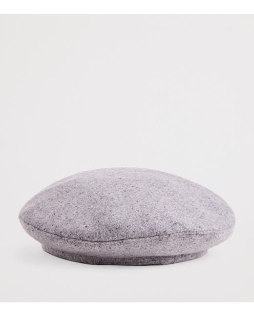 Eleventy Gray Silk-Cashmere Beret for men