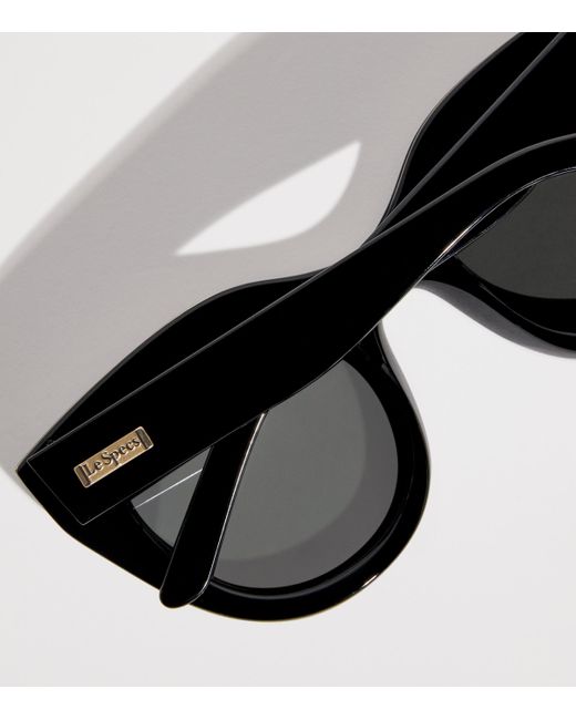Le Specs Black Oversized Air Heart Sunglasses