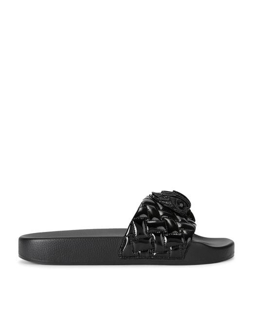 Kurt Geiger Black Meena Large Eagle Slides