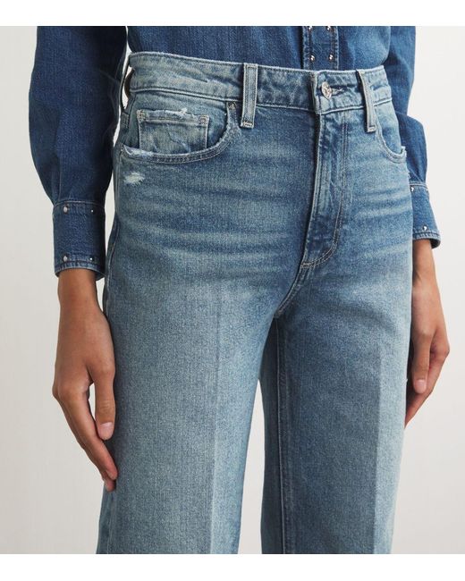 PAIGE Blue Leenah High-Waist Wide-Leg Jeans