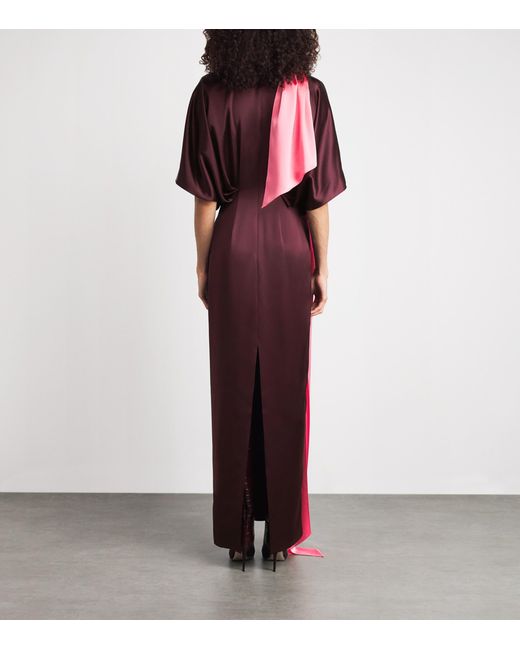 Roksanda Red Satin Sami Scarf Maxi Dress