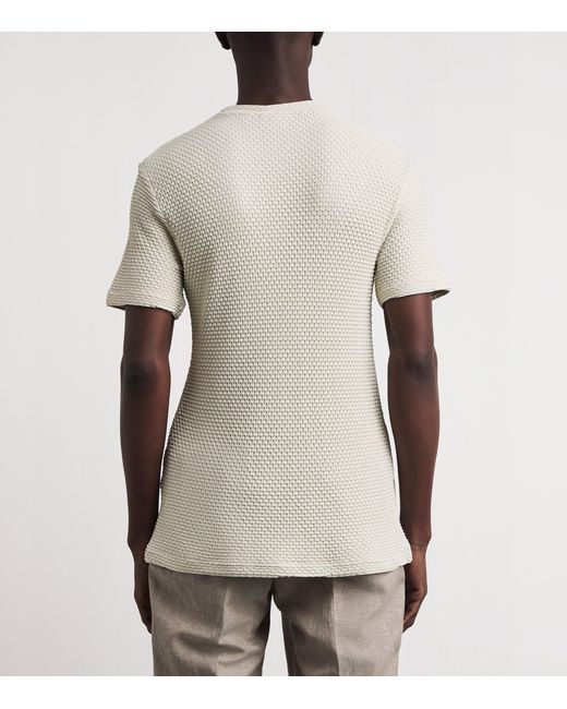 Emporio Armani White Textured T-Shirt for men