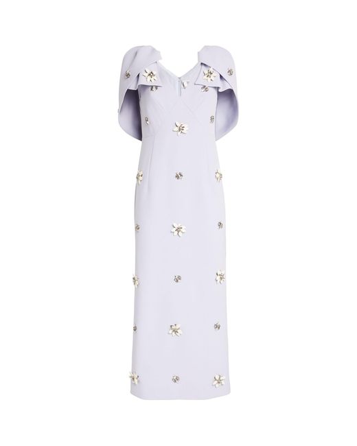 Huishan Zhang White Cap-sleeve Rosella Midi Dress