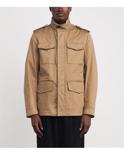 Pal Zileri Brown Cotton-Blend Field Jacket for men