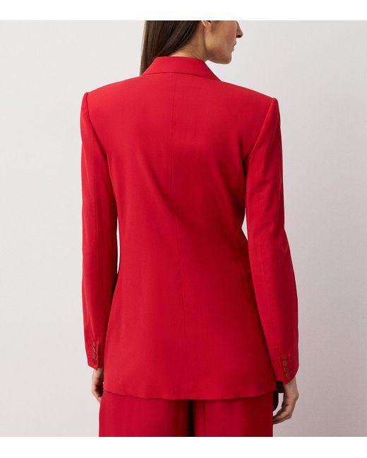 Ralph Lauren Red Wool-Blend Ramona Blazer