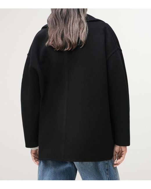 Loewe Black Wool Single-Breasted Coat