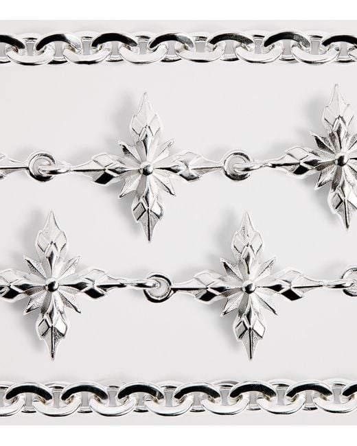 Emanuele Bicocchi White Sterling Cross Chain Necklace for men