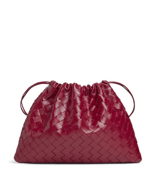 Bottega Veneta Red Medium Leather Dustbag Shoulder Bag