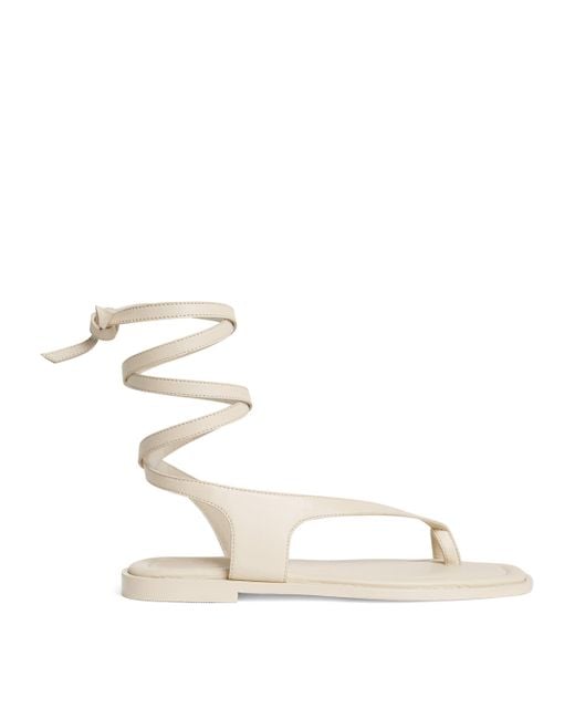 A.Emery Natural Leather Ankle-Wrap Heidi Sandals
