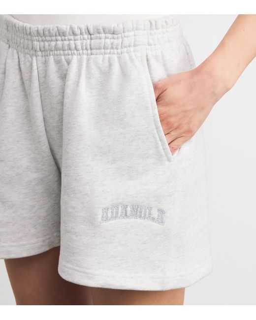 ADANOLA Organic Cotton Varsity Sweat Shorts in White | Lyst