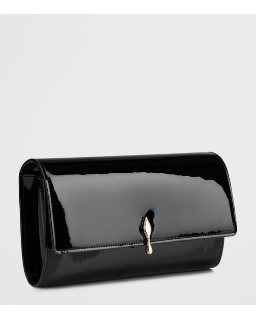Christian Louboutin Black Bettina Soft Patent Wallet-On-Chain