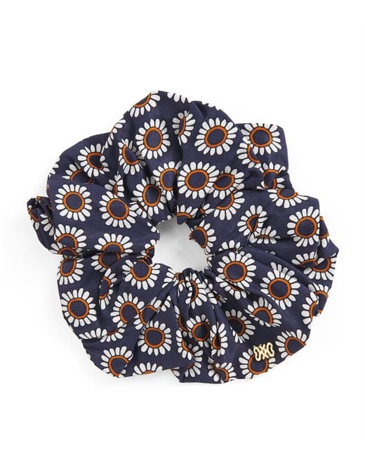 Sandro Blue Floral Print Scrunchie