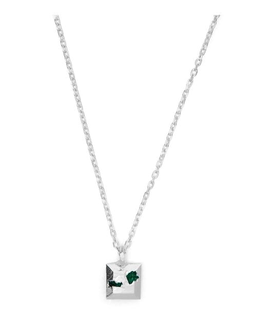 The Ouze Metallic Sterling And Emerald Necklace for men