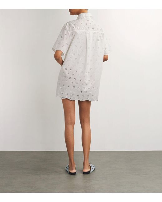 Matteau White Organic Cotton Broderie Shirt Dress