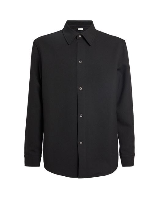 Sandro Black Long-Sleeve Press-Stud Shirt for men