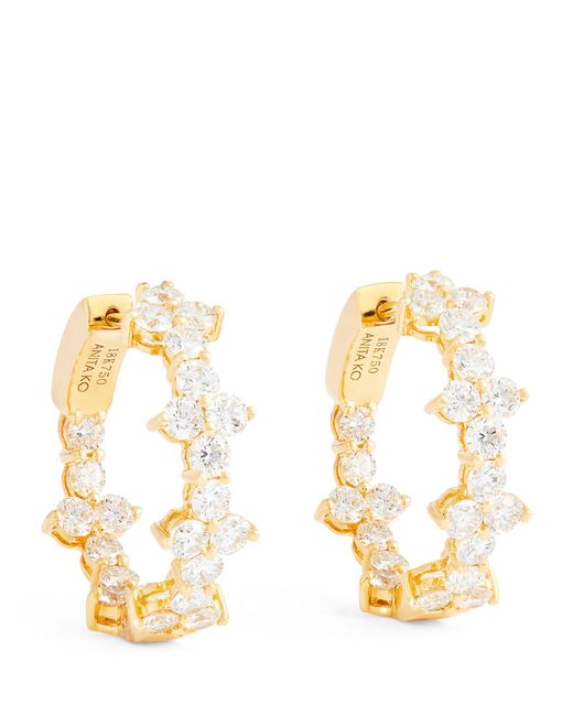 Anita Ko Yellow Gold And Diamond Vivi Hoop Earrings in Metallic | Lyst
