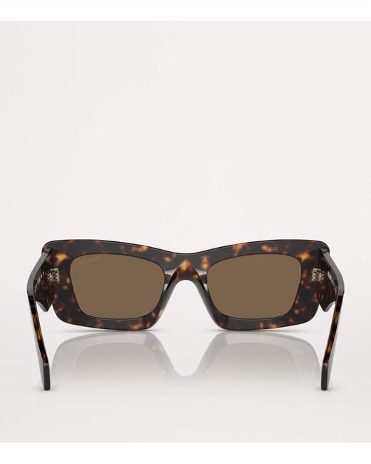 Prada Brown Rectangular Sunglasses