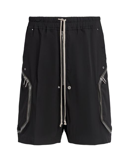 Rick Owens Black Cotton Heizer Belas Cargo Shorts for men