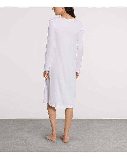 Hanro White Cotton Lace-Trim Belen Nightdress
