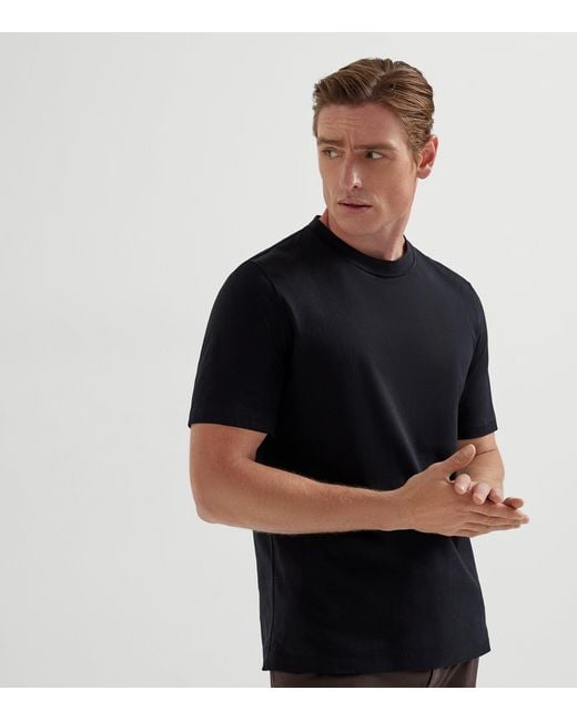 Brunello Cucinelli Black Cotton Crew-Neck T-Shirt for men