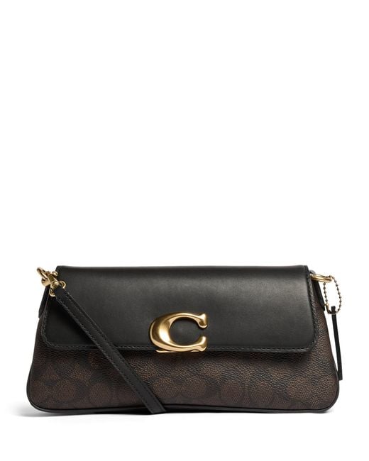 COACH Black Leather Jet Shoulder Bag