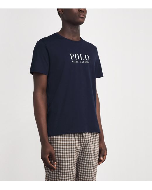 Polo Ralph Lauren Blue Cotton Logo Pyjama T-Shirt for men