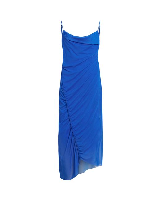 AllSaints Blue Mesh Ulla Midi Dress