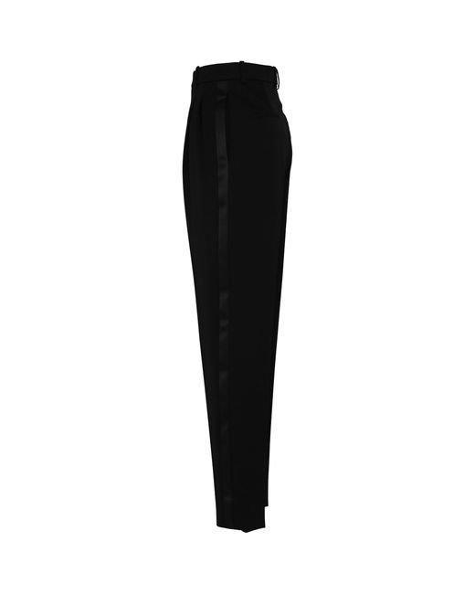 Saint Laurent Black Wool Tapered Trousers