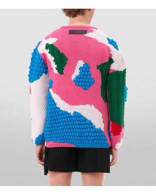 J.W. Anderson Pink Merino Wool Jacquard Sweater for men