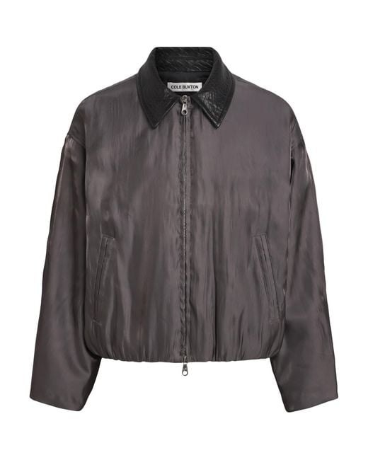 Cole Buxton Gray Platinum Bomber Jacket for men