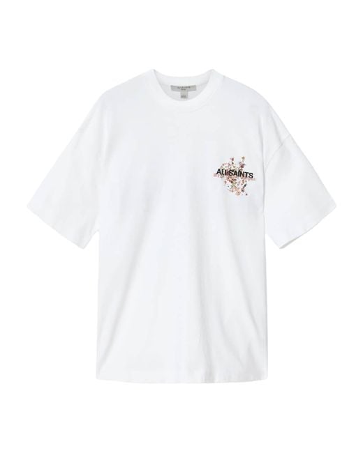 AllSaints White Valen Etta Oversized T-Shirt