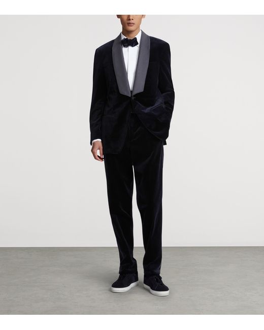 Dunhill Blue Velvet Evening Suit Jacket for men