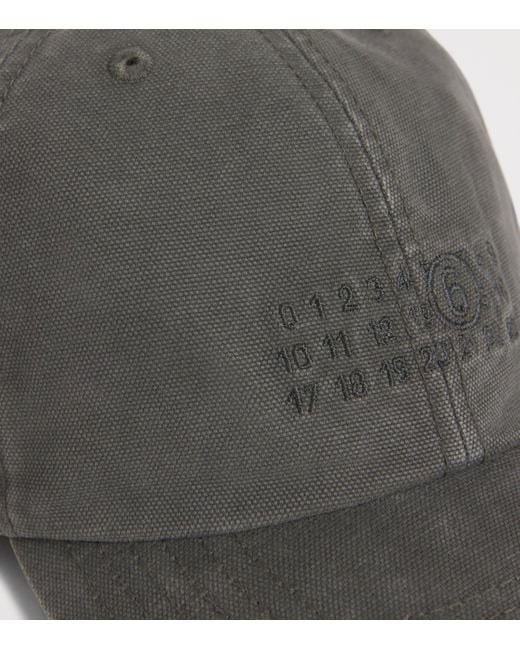 MM6 by Maison Martin Margiela Gray Cotton Numeric Logo Cap for men