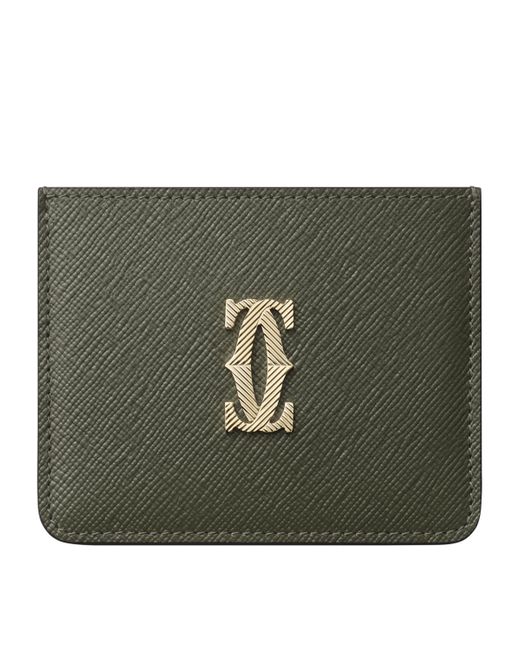 Cartier Green Leather C De Card Holder