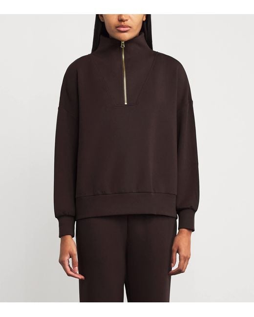 Varley Brown Doublesoft Hawley Half-Zip Sweatshirt