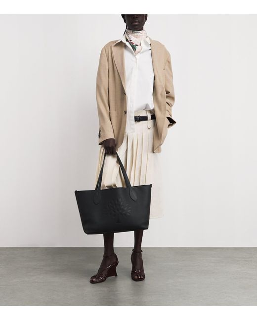 Mulberry Black Grained Leather Tree Tote Bag